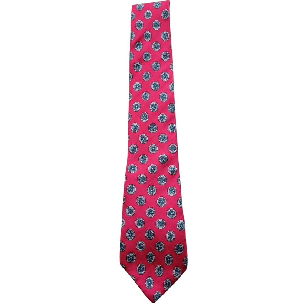 Mario Valentino Men's All Silk Fabric Woven Tie 3.5" Width 60" Length Excellent